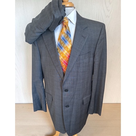 Jack victor Other - Jack Victor Suit Gray Plaid 44L Pants 38 x 32 Super 110s Wool Pinstripe 2 Piece